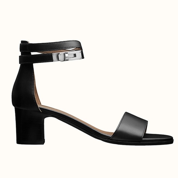 Hermes Shoes - Hermès Black Leather Manege Sandals